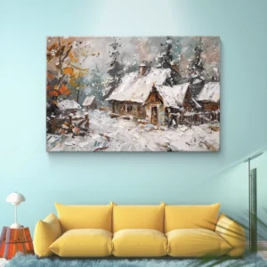 Chalet sous la neige