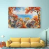 Toits d’automne sur la mer