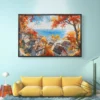 Toits d’automne sur la mer