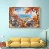 Toits d’automne sur la mer