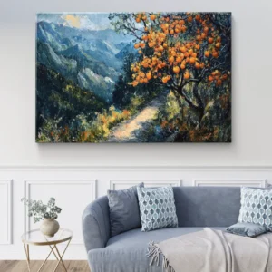 Sentier au Milieu des Montagnes et des Orangers