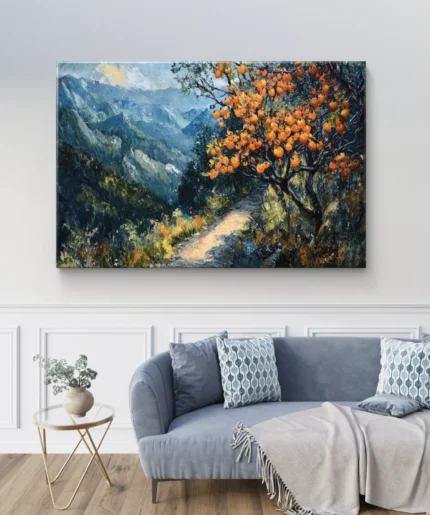 Sentier au Milieu des Montagnes et des Orangers